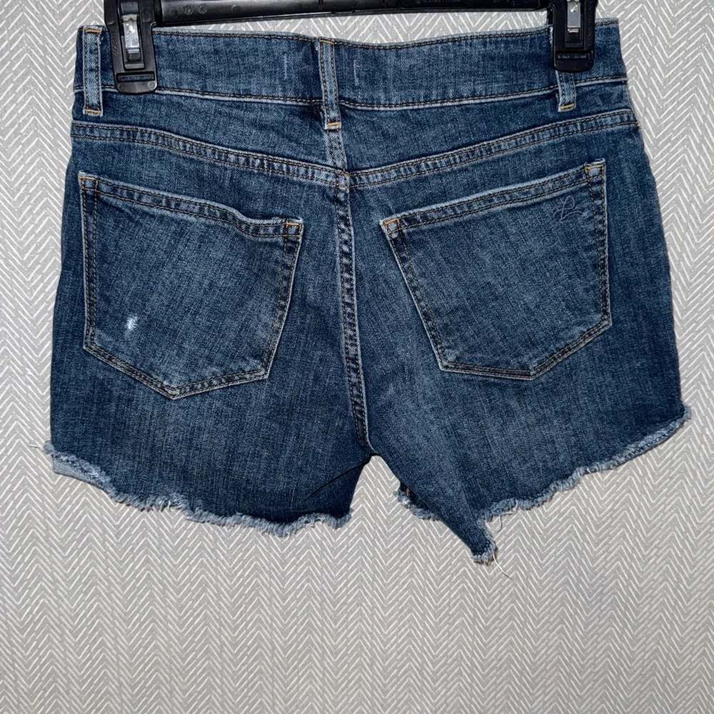 DL1961 Blue‎ Jean Shorts with Distressed Frayed Hem